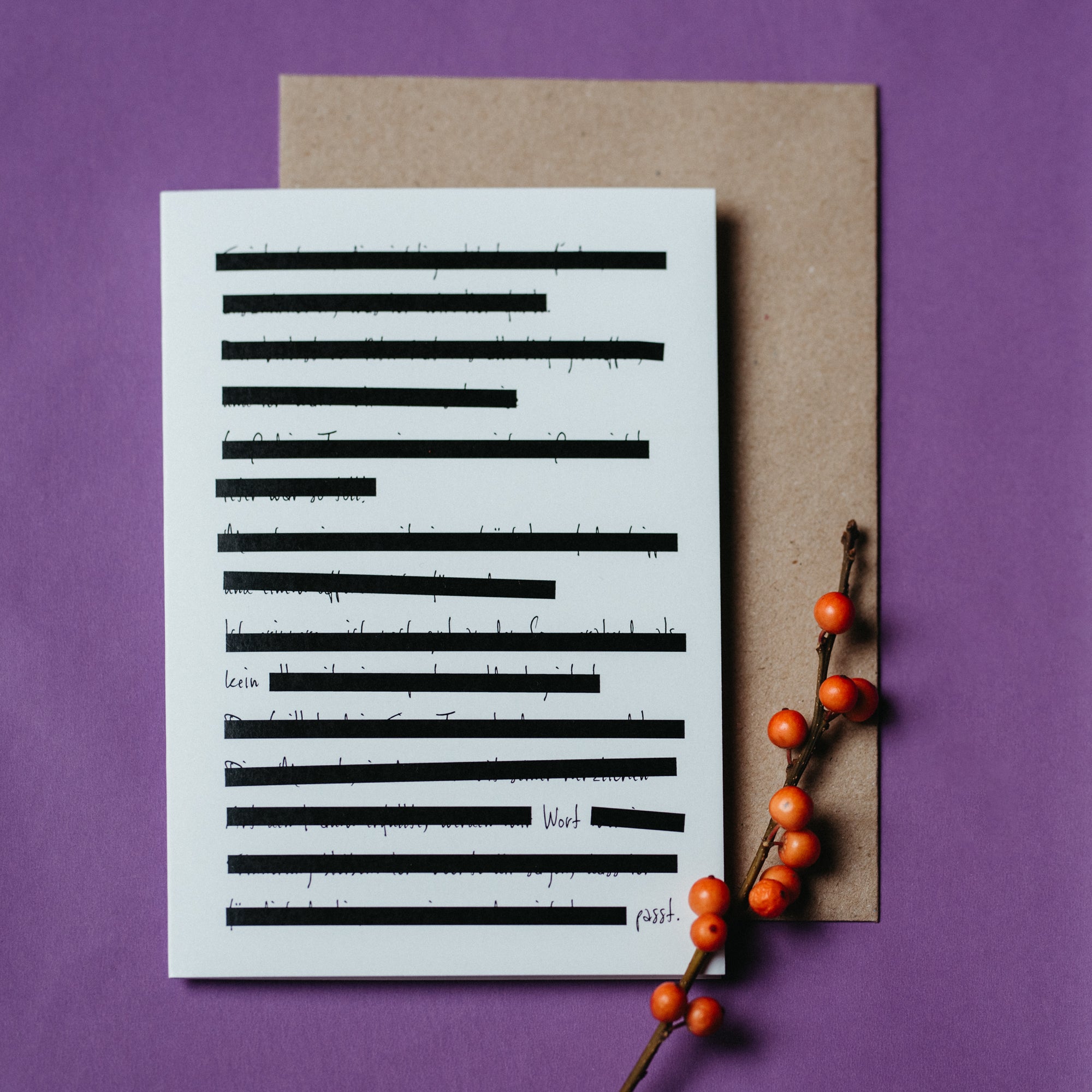 Trauerkarte KEIN WORT PASST I LOUNOVA