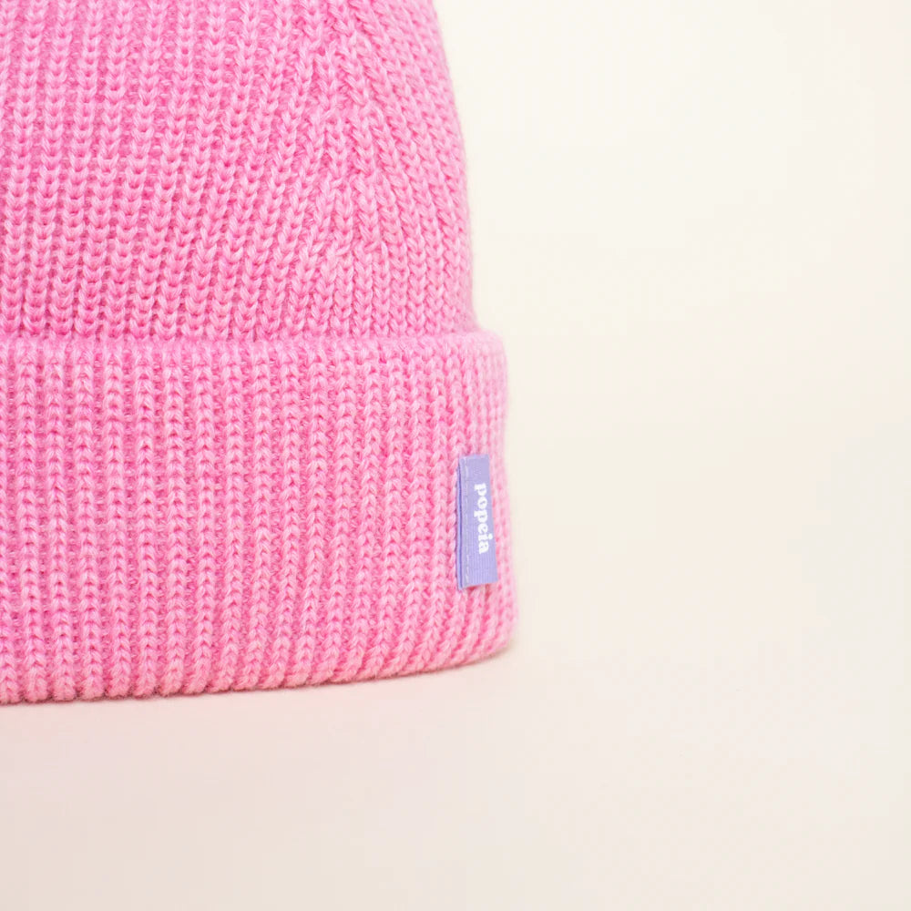 Beanie aus Merinowolle in Pink I Popeia