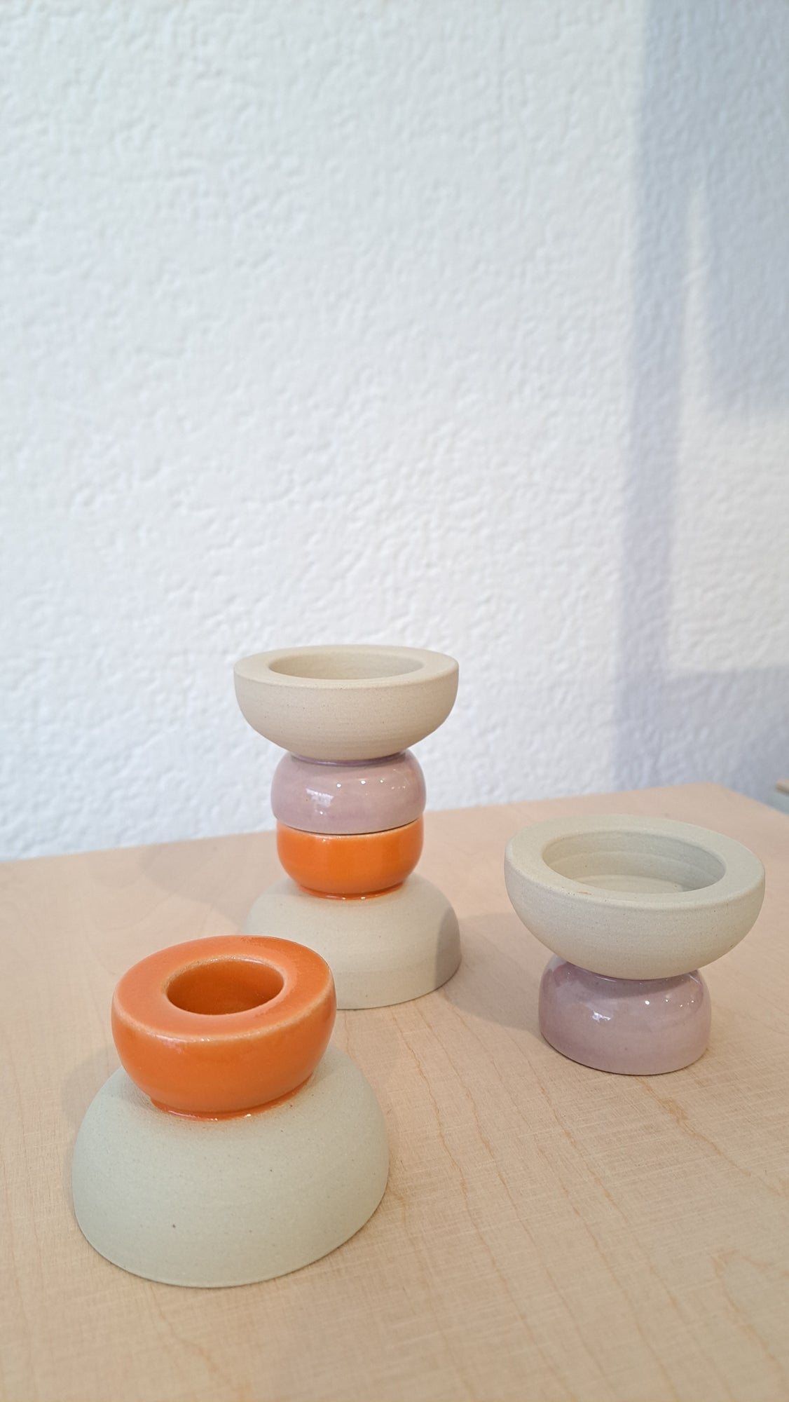 Getöpferter Kerzenhalter für Stabkerzen und Teelichter I dreh.studio