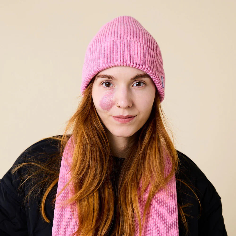 Beanie aus Merinowolle in Pink I Popeia