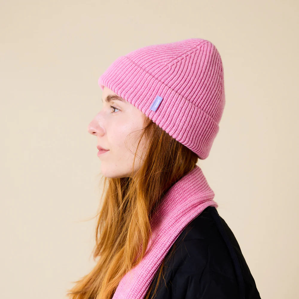 Beanie aus Merinowolle in Pink I Popeia